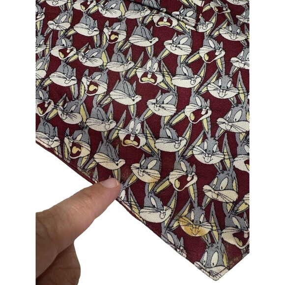 90s Vintage Looney Tunes Bugs Bunny All Over Print Silk Vest Size Medium READ - Picture 13 of 16